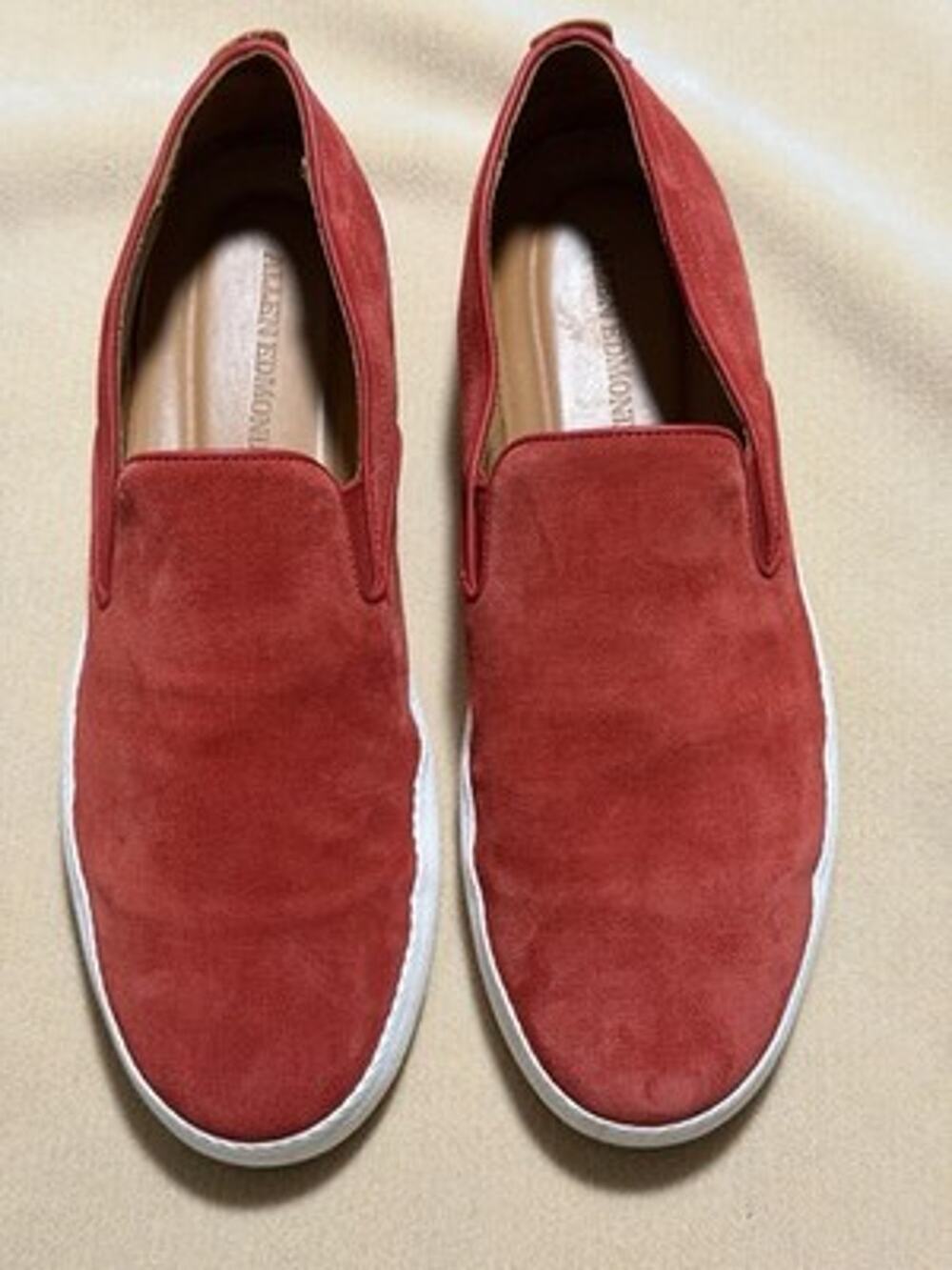 Allen Edmonds Mens 11.5 D Holden Beach Loafers Shoe Crimson Suede Casual Sneaker